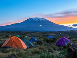 Luxury high-altitude campsite setup on Mount Kilimanjaro