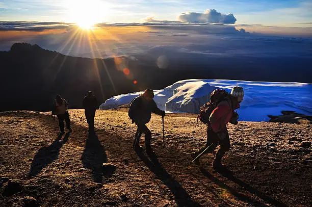 Kilimanjaro Hiking during Sun-Rise